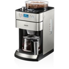 HD7751/00 Philips Grind & Brew Coffee maker HD7751/00 With glass jug Integrated coffee grinder ...